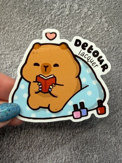 Cozy Capybara Sticker